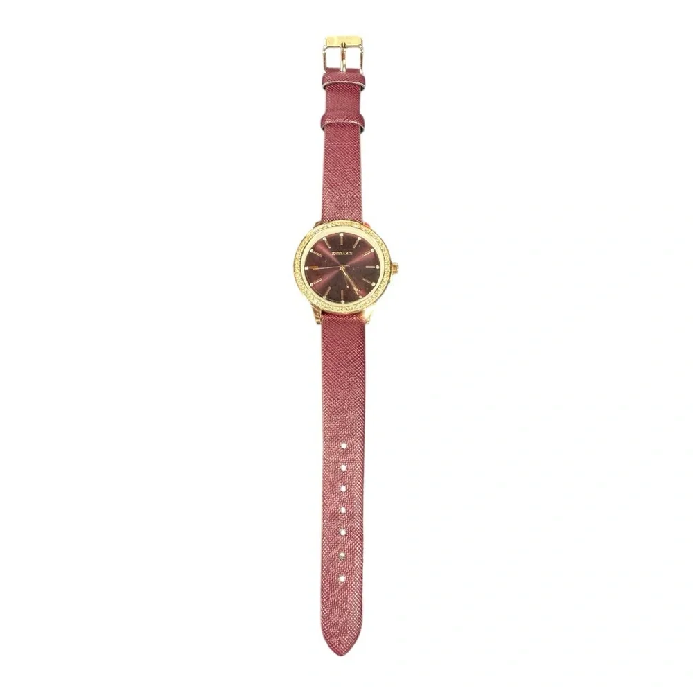 Kessaris Burgundy Rhinestone Watch | New Battery‎ | NWT